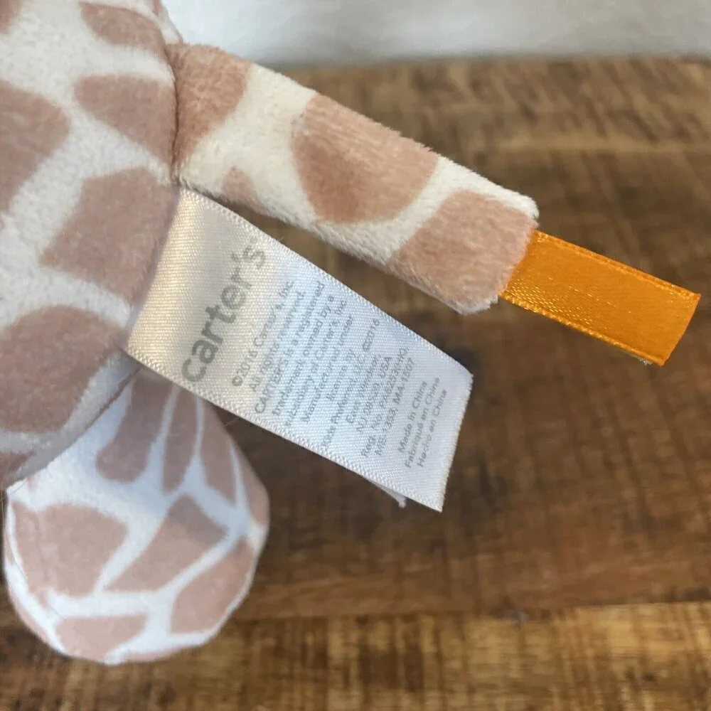 Carters Baby Giraffe Crinkle Rattle Mirror Stuffed Animal Plush Toy Sensory Hang
